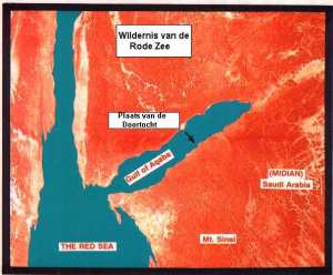 Plaats van de overtocht aan de golf van Aqaba